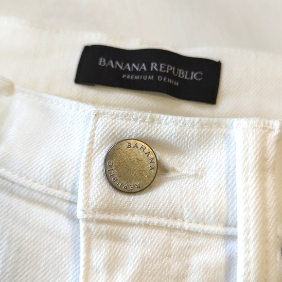 Banana Republic White High Rise Wide Leg Crop Premium Denim Size 26 - Picture 6 of 14